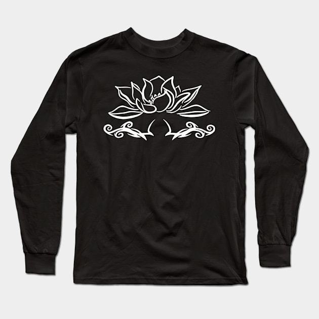 Tribal lotus Breath Long Sleeve T-Shirt by DNASCC